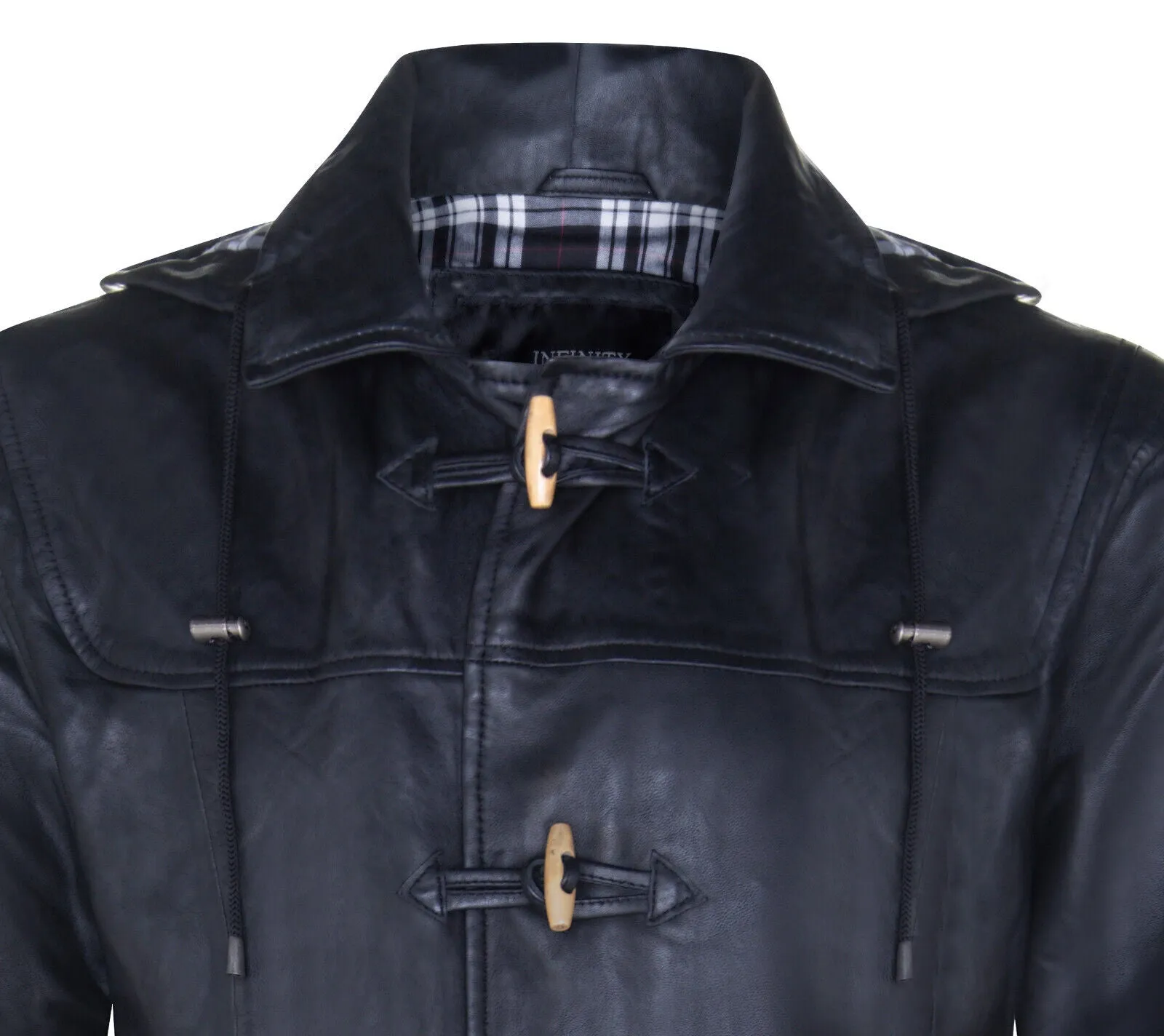 Mens Leather Duffle Classic Coat-Aylesbury