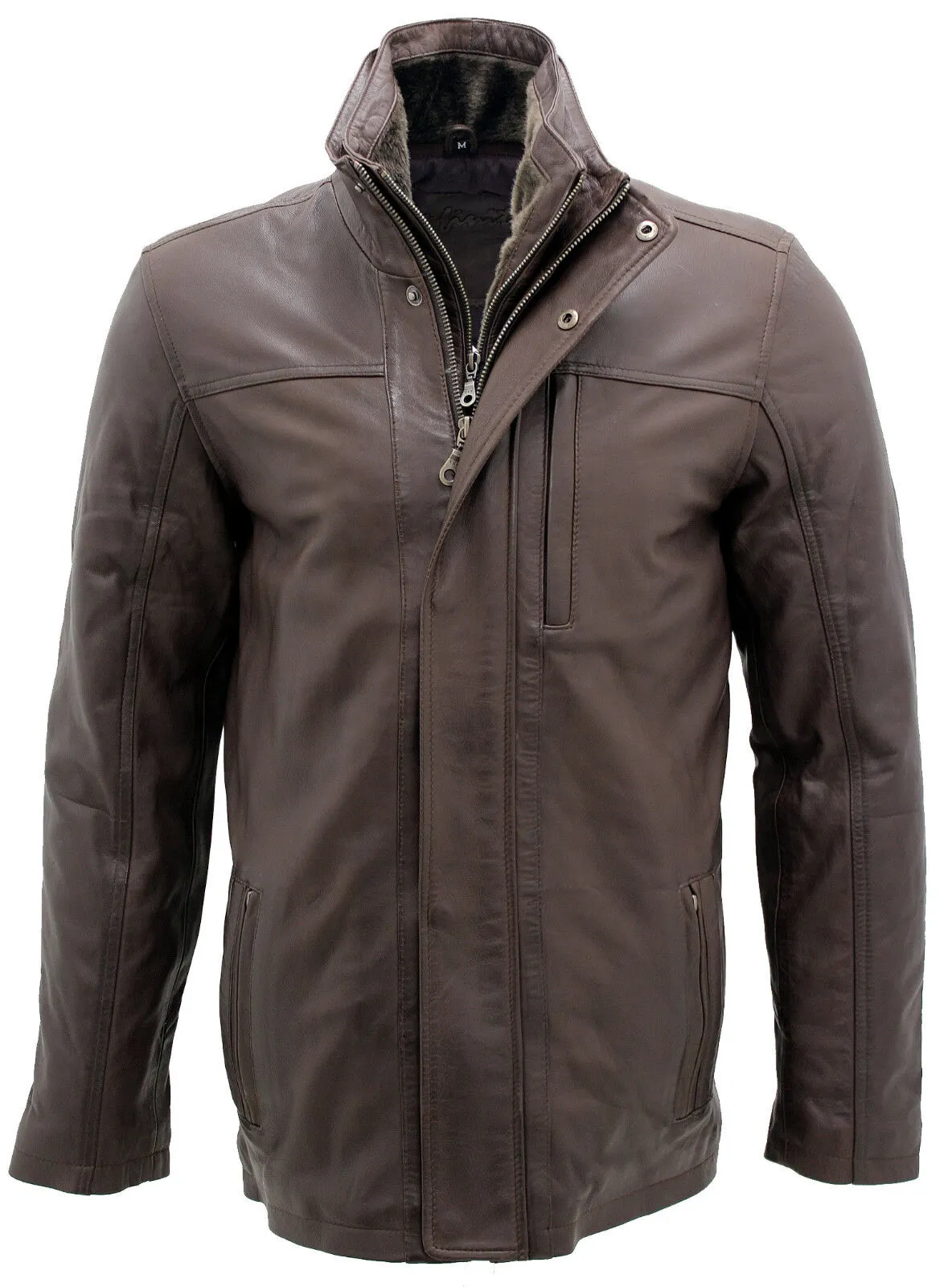 Mens Leather Mid Length Coat-Hanoi