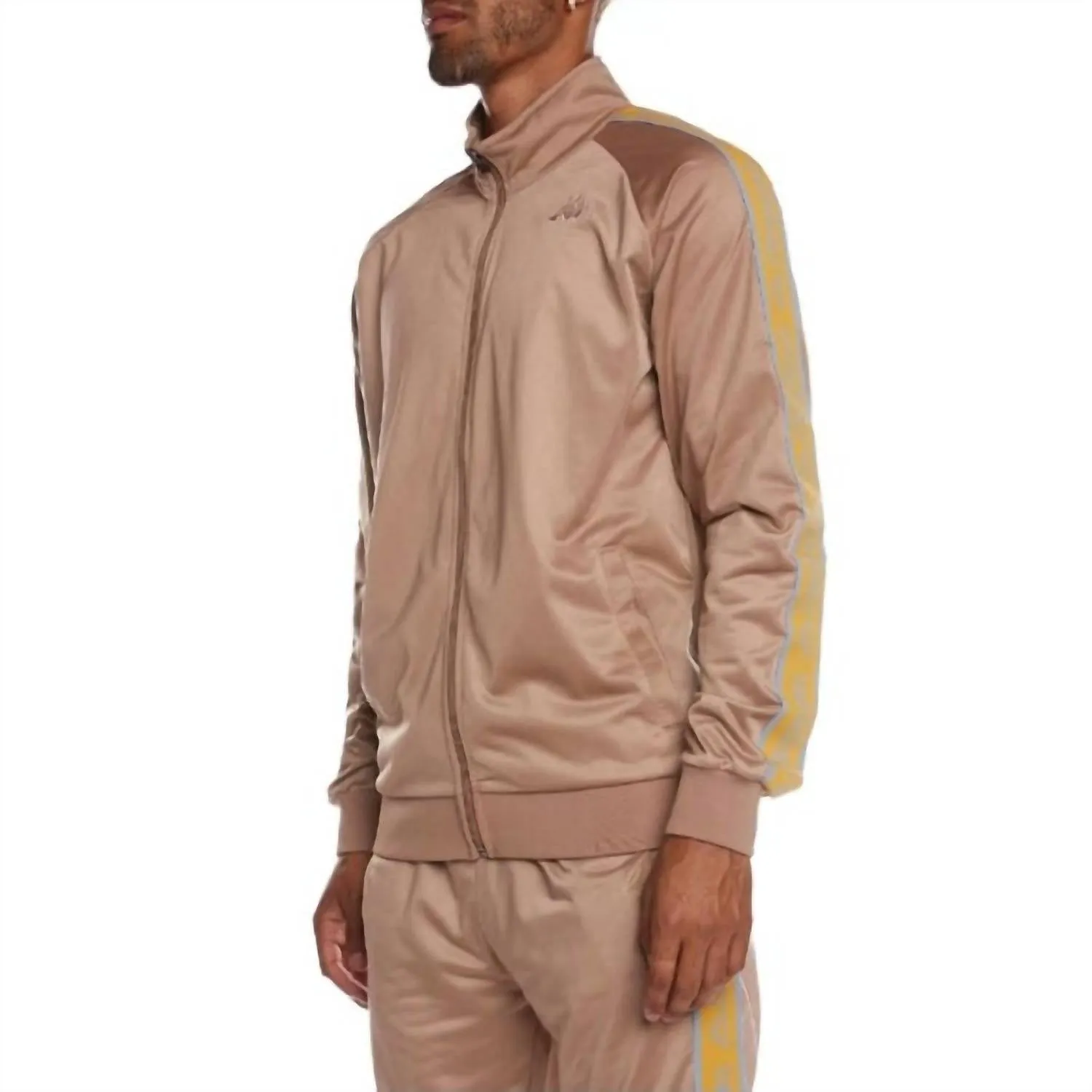 Men's Logo Tape Artem 2 Track Jacket In Brown/orange-Blue/beige
