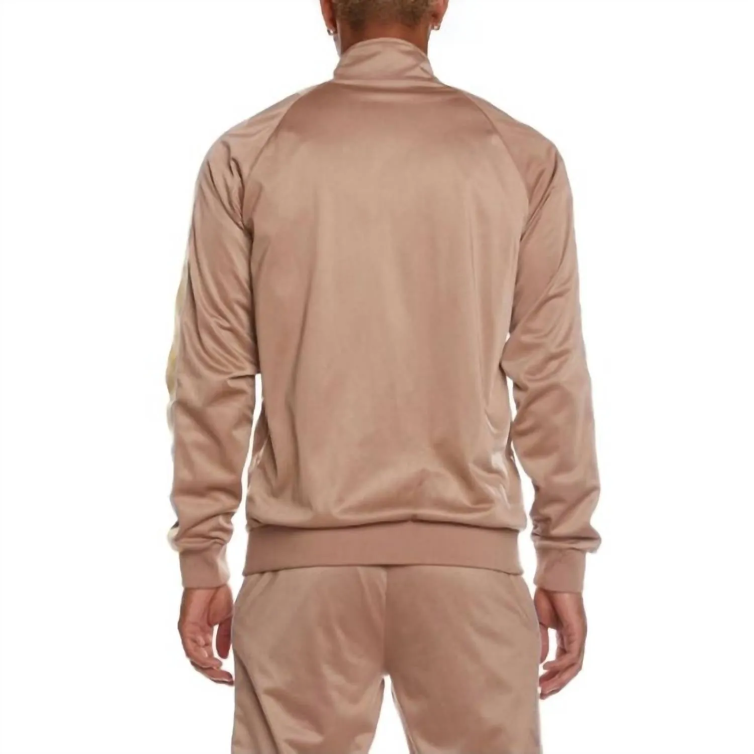 Men's Logo Tape Artem 2 Track Jacket In Brown/orange-Blue/beige