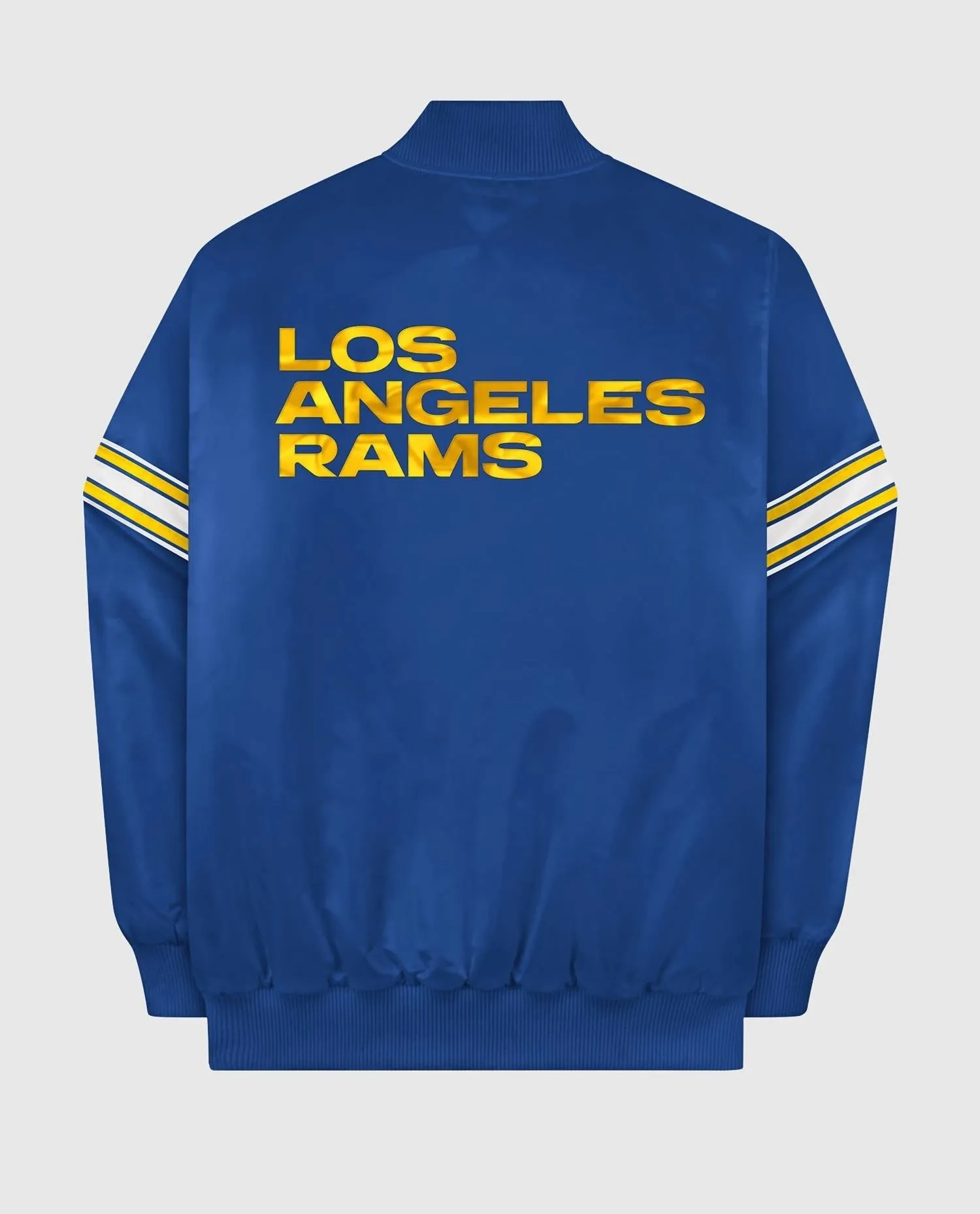 Men's Los Angeles Rams Satin Full Snap Jacket In Blue