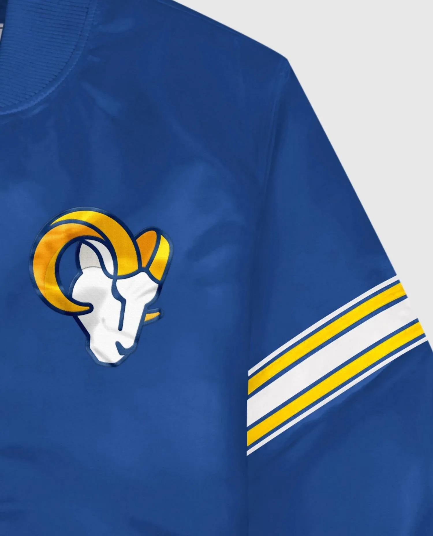 Men's Los Angeles Rams Satin Full Snap Jacket In Blue