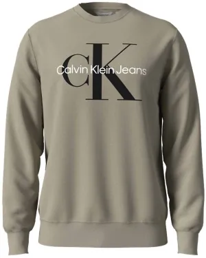 Men's Monogram Crew Neck Sweatshirt In White Pepper