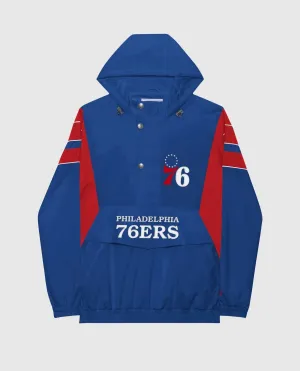 Men's Philadelphia 76Ers Home Team Half-Zip Jacket In Blue