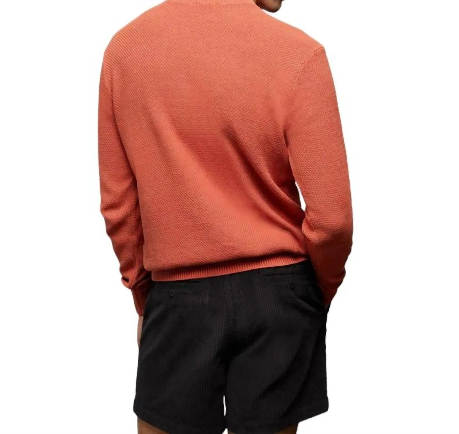 Mens Pigment Dye Sweater In Spiced Ginger