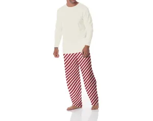 Men's Print Pajama Pants In Candy Cane Twist