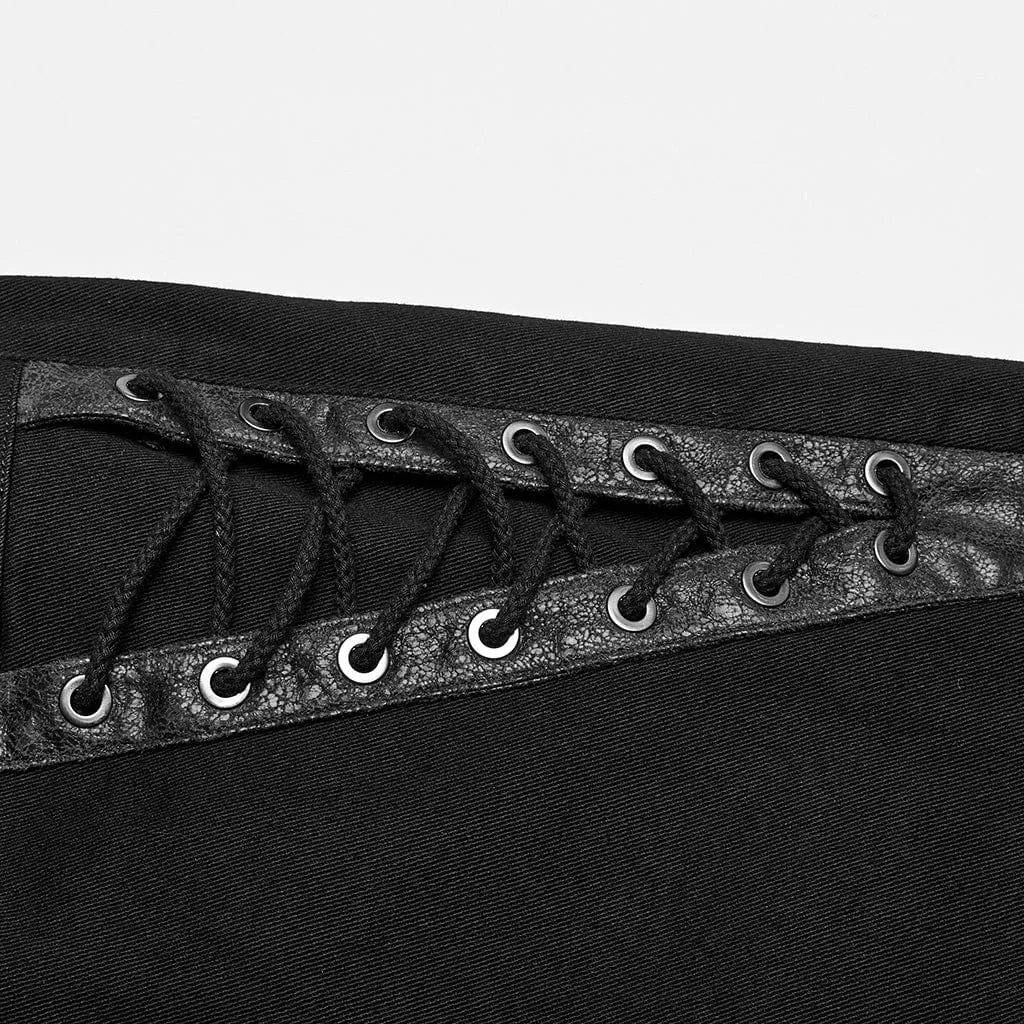 Men's Punk Spider Mesh Splice Pants
