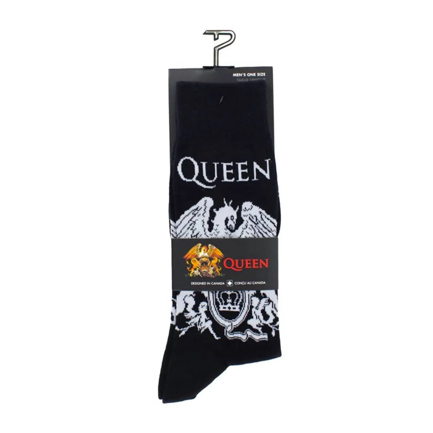 Men's Queen White Crest Crew Sock In Black