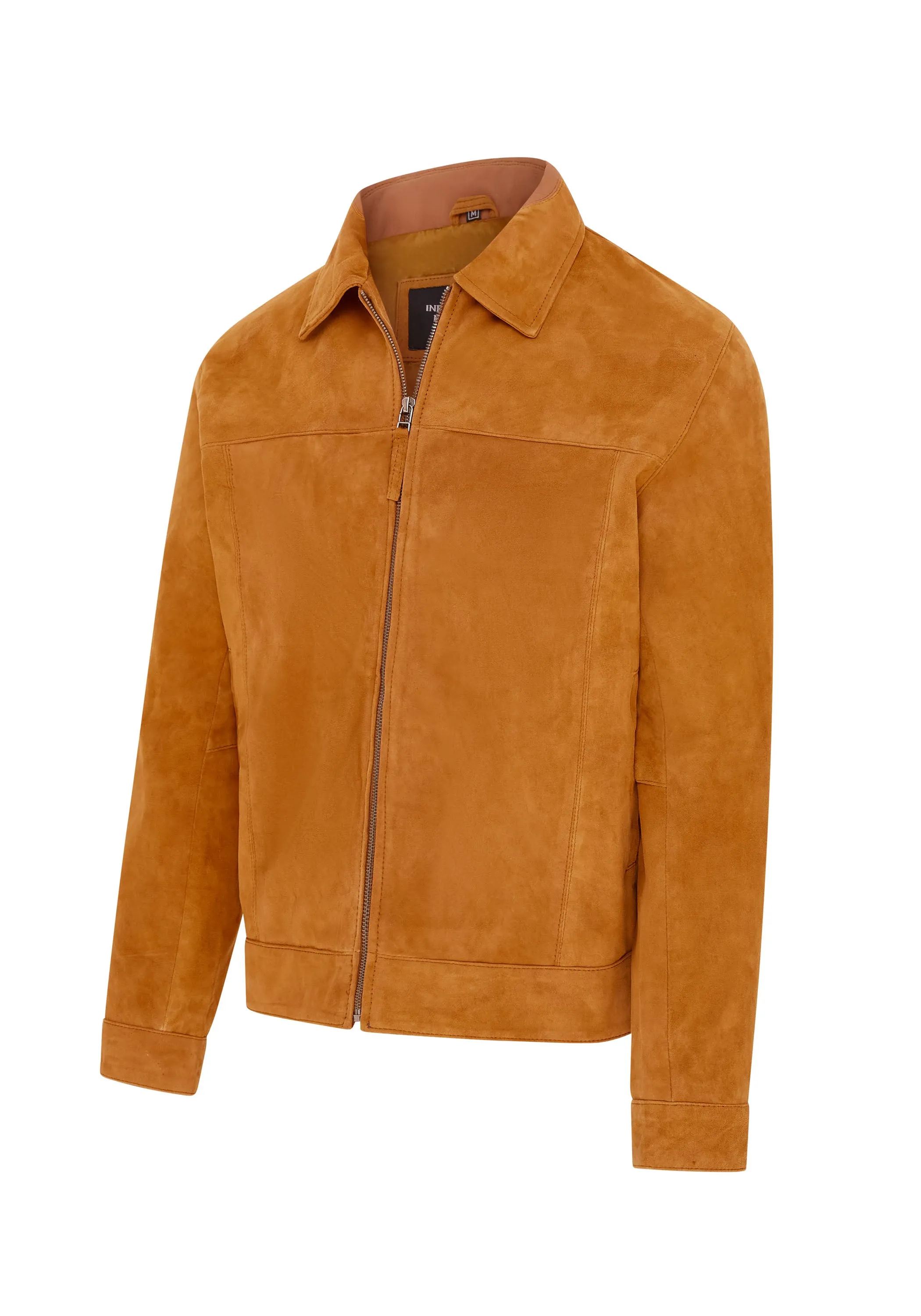 Mens Retro Classic Suede Leather Harrington Biker Jacket - Bryne