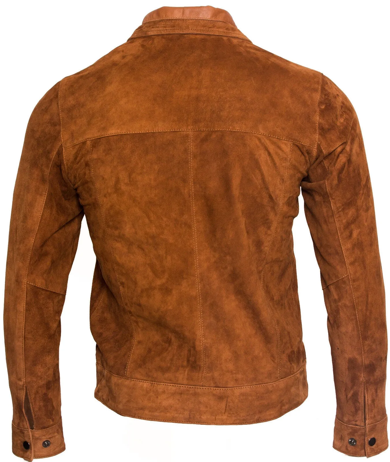 Mens Retro Goat Suede Leather Harington Jacket-Zurich