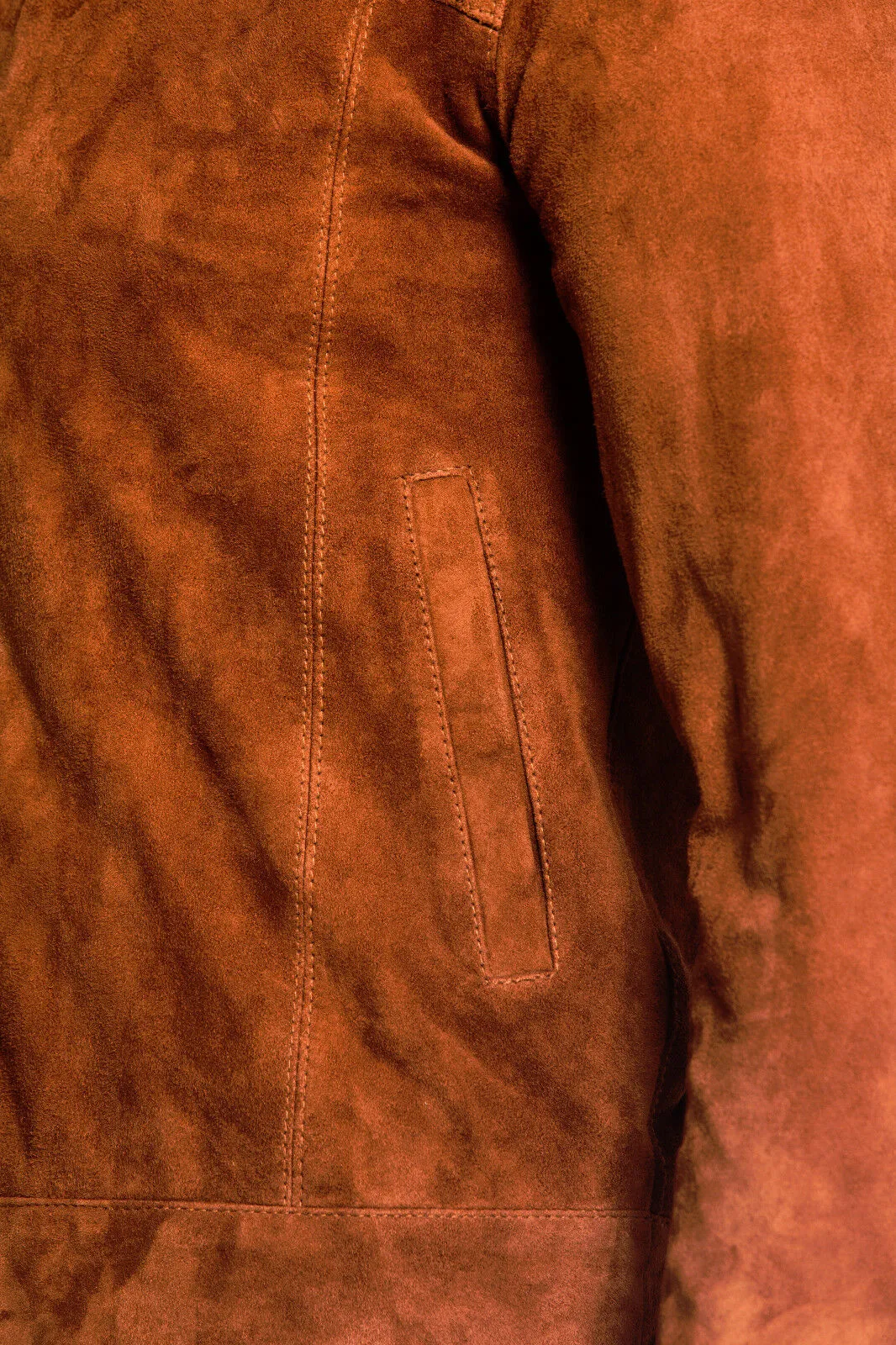 Mens Retro Goat Suede Leather Harington Jacket-Zurich