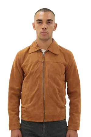 Mens Retro Goat Suede Leather Harington Jacket-Zurich