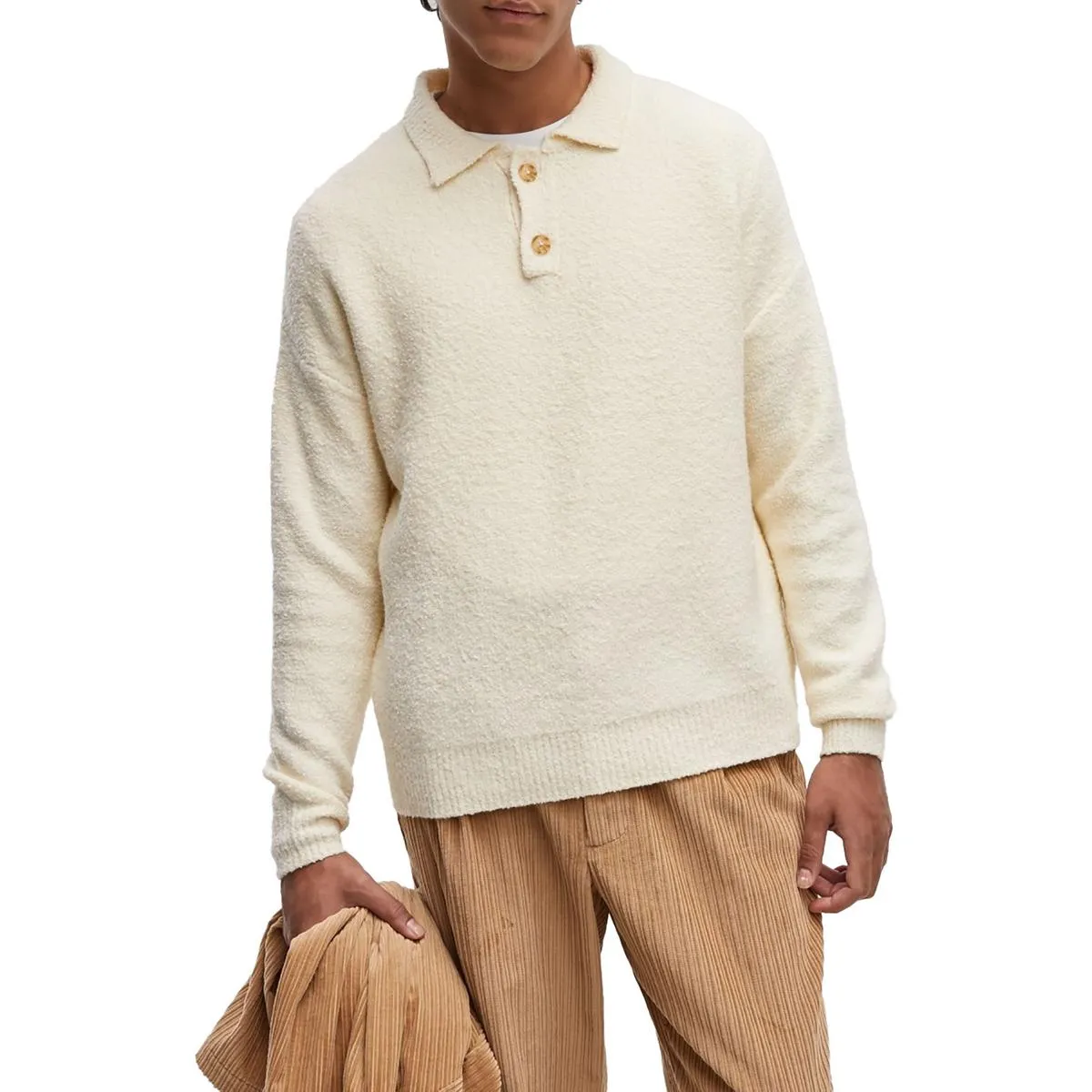Mens Ribbed Knit Pullover Sweater