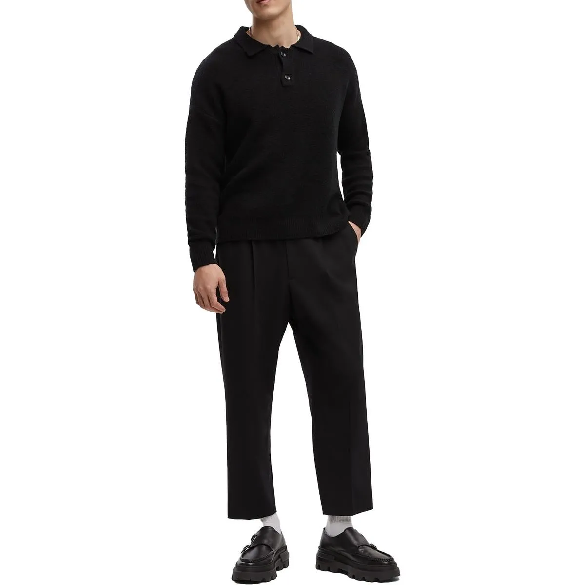 Mens Ribbed Knit Pullover Sweater