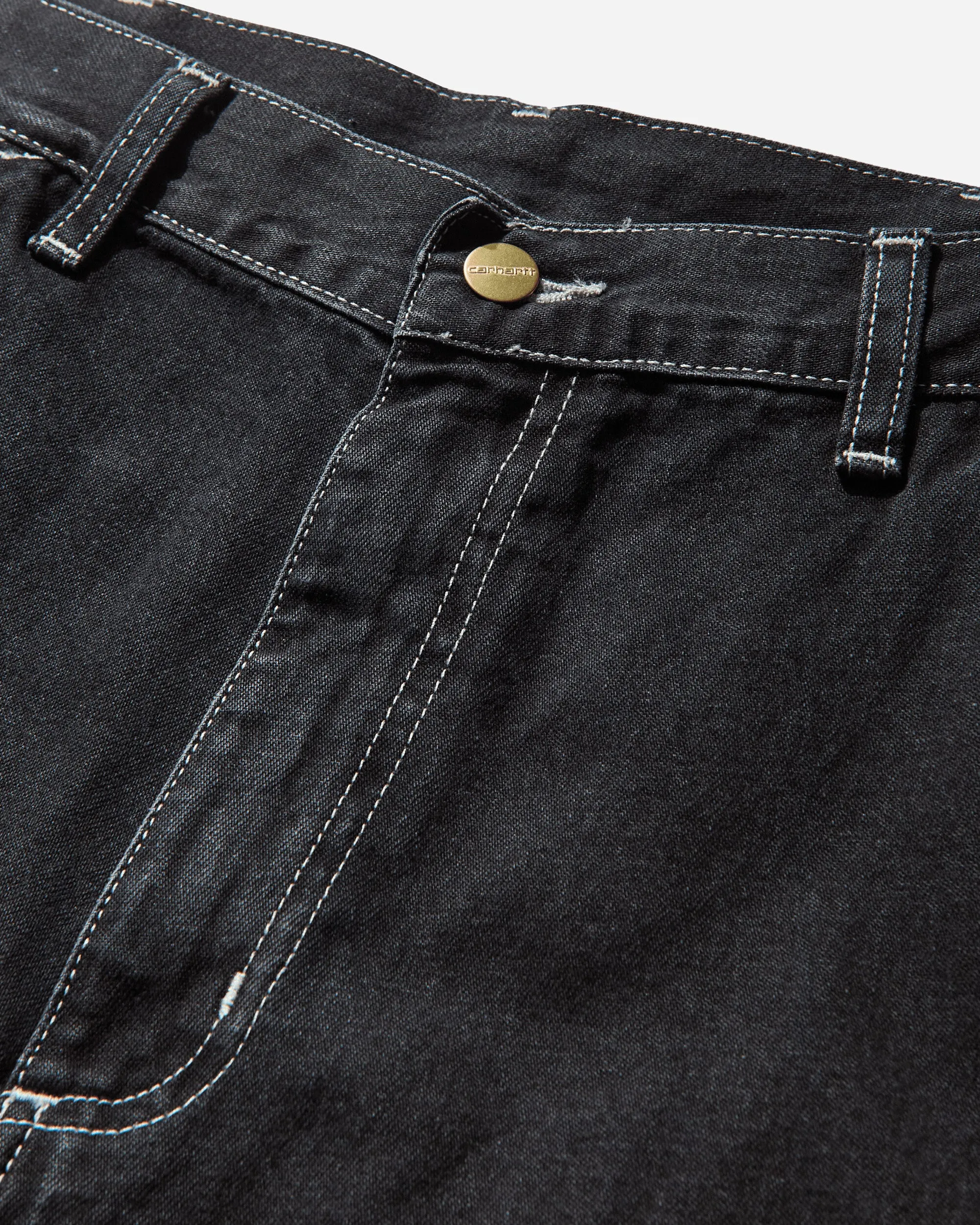 Men's Single Knee Pants Black (Stone Washed)