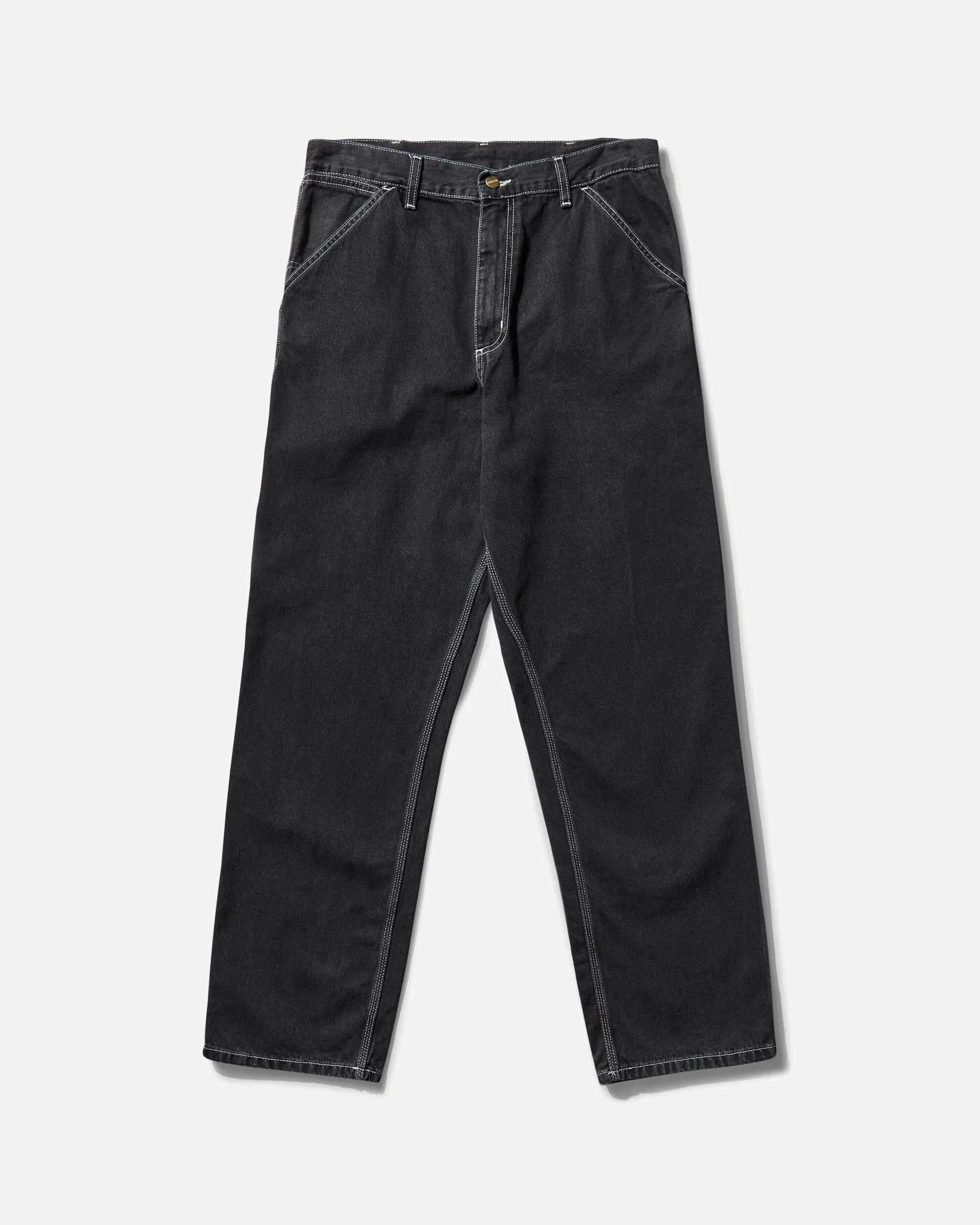 Men's Single Knee Pants Black (Stone Washed)