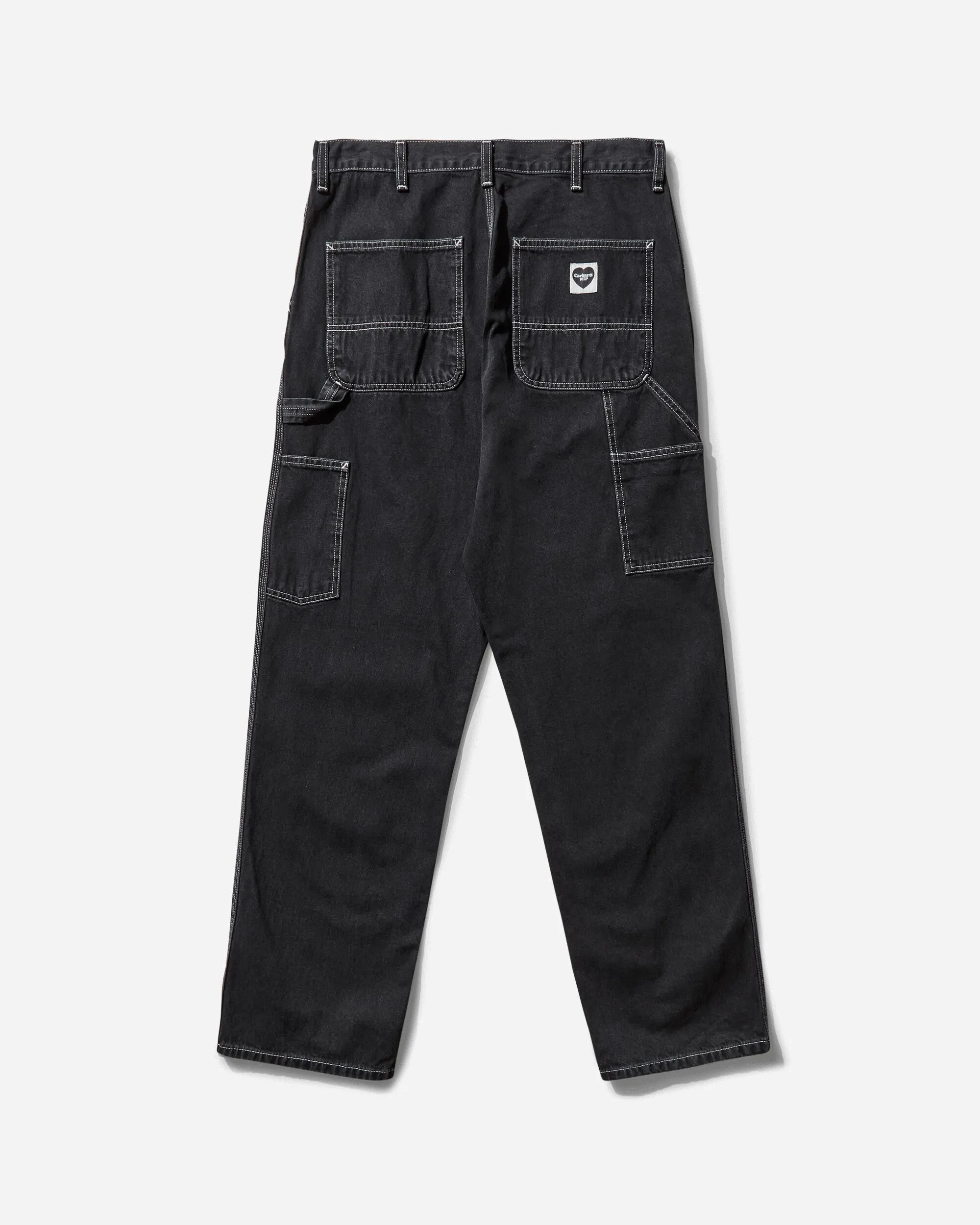 Men's Single Knee Pants Black (Stone Washed)