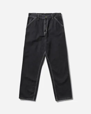 Men's Single Knee Pants Black (Stone Washed)