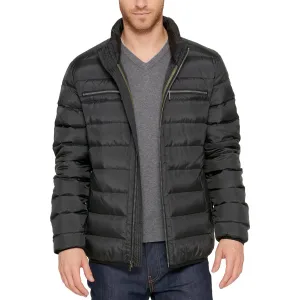 Mens Solid Quilted Down Coat
