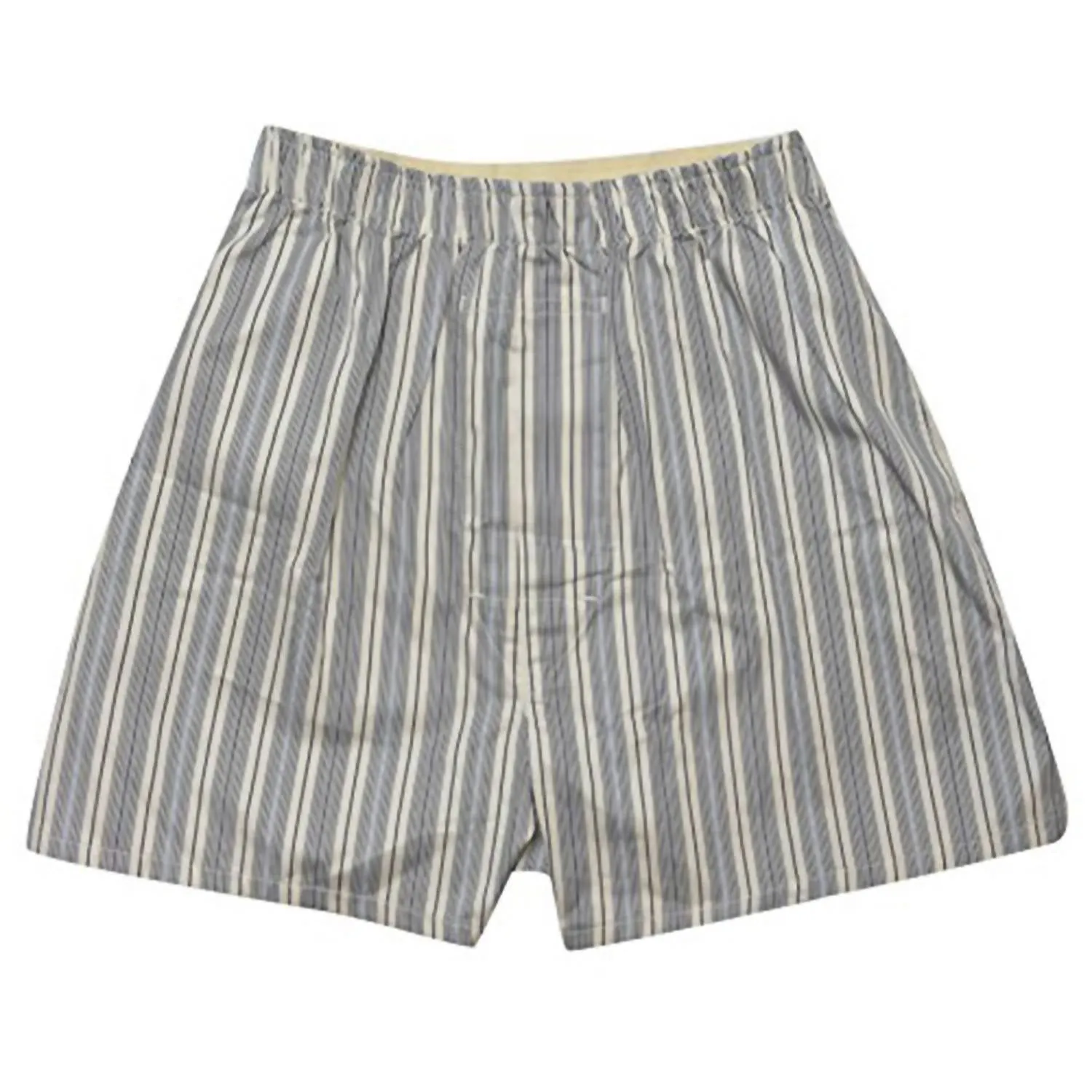 Men's Striped Cotton Boxer Short In Gray/white
