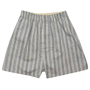 Men's Striped Cotton Boxer Short In Gray/white