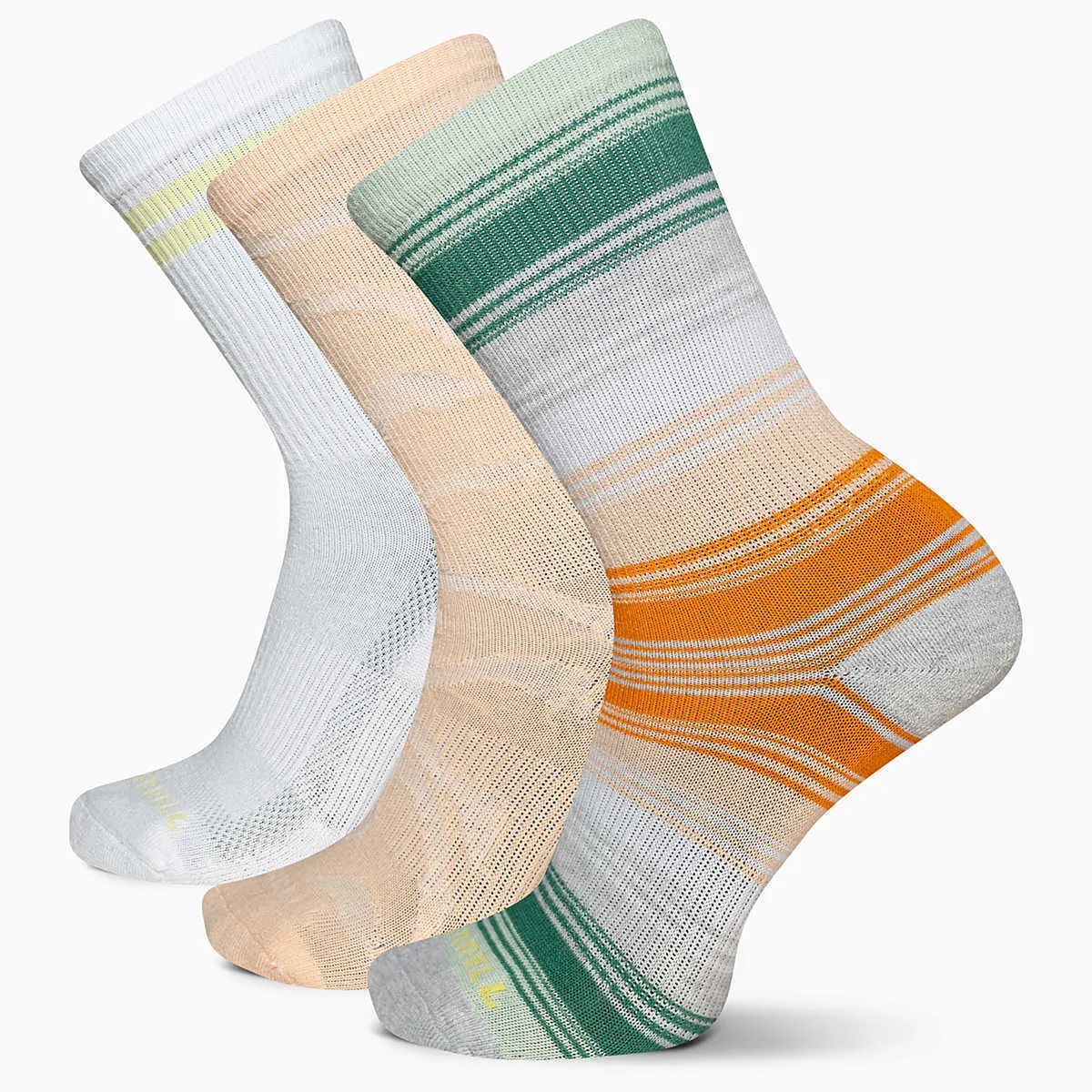 Merrell Recycled Everyday Crew Socks Unisex Adults Size S/M Peach 3 Pack APP558