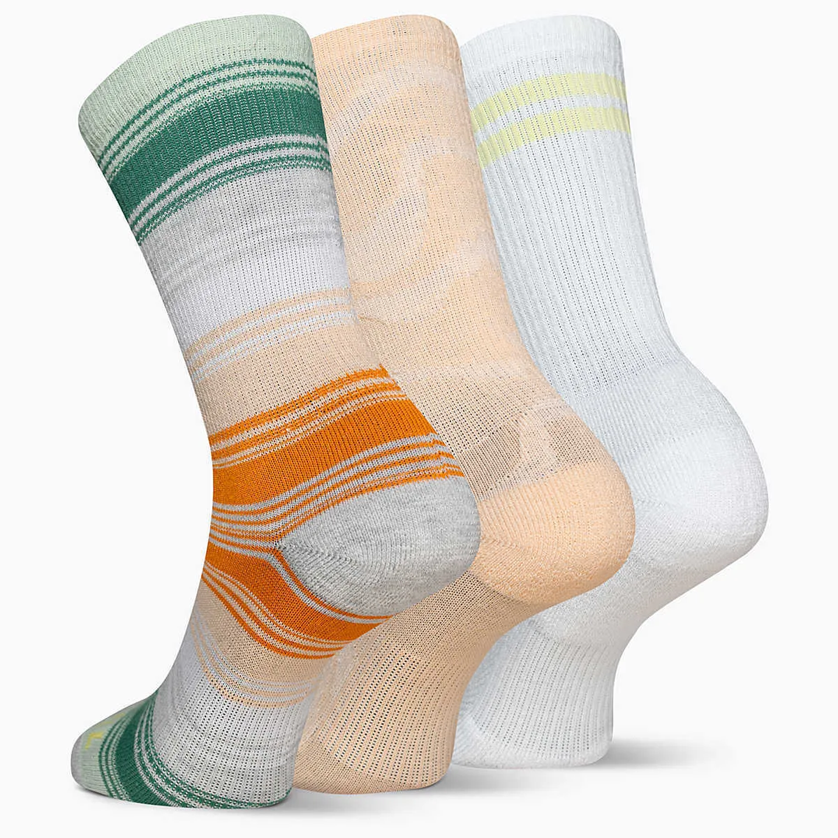 Merrell Recycled Everyday Crew Socks Unisex Adults Size S/M Peach 3 Pack APP558