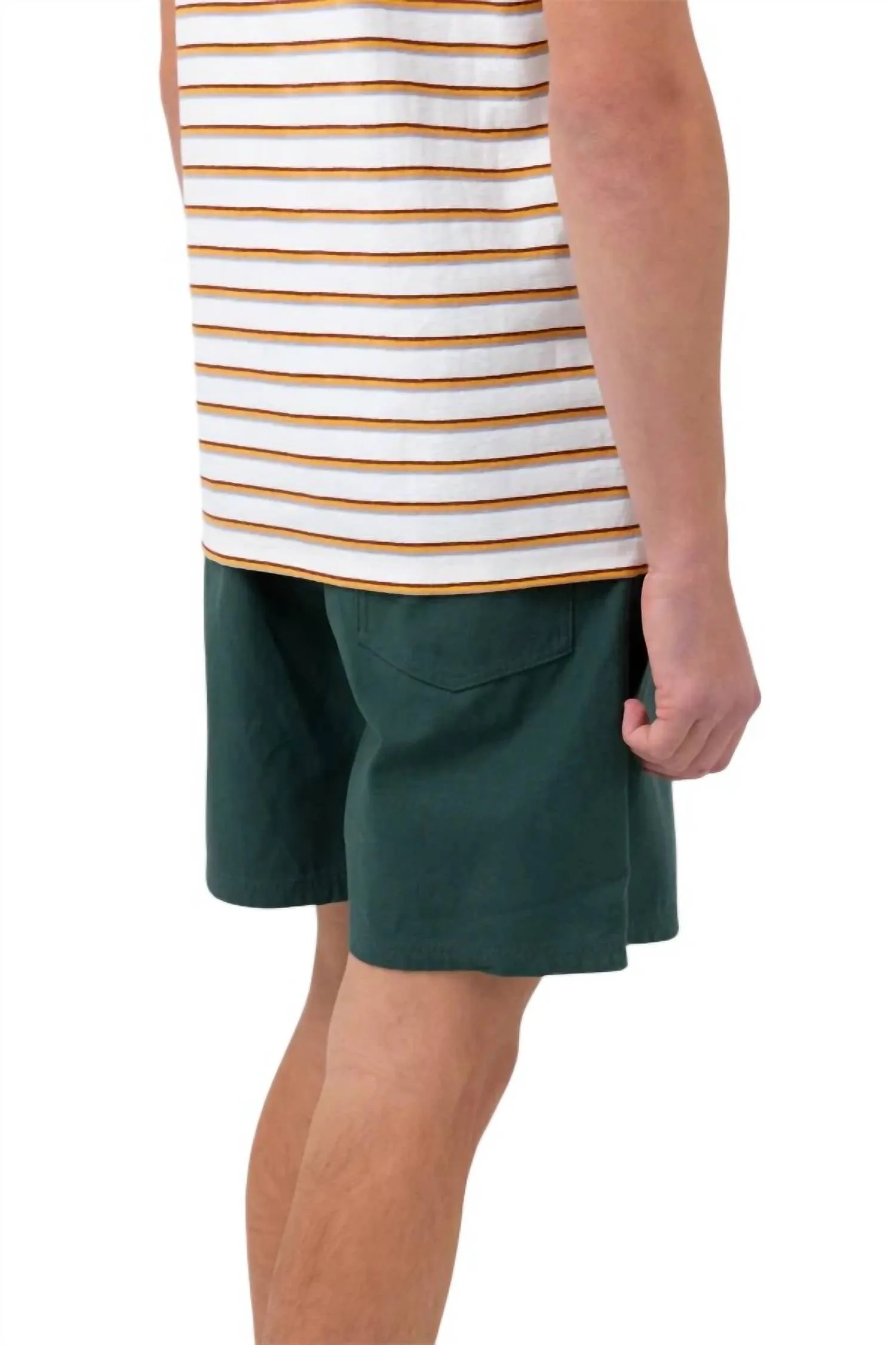 Mod Twill Jam Shorts In Moss