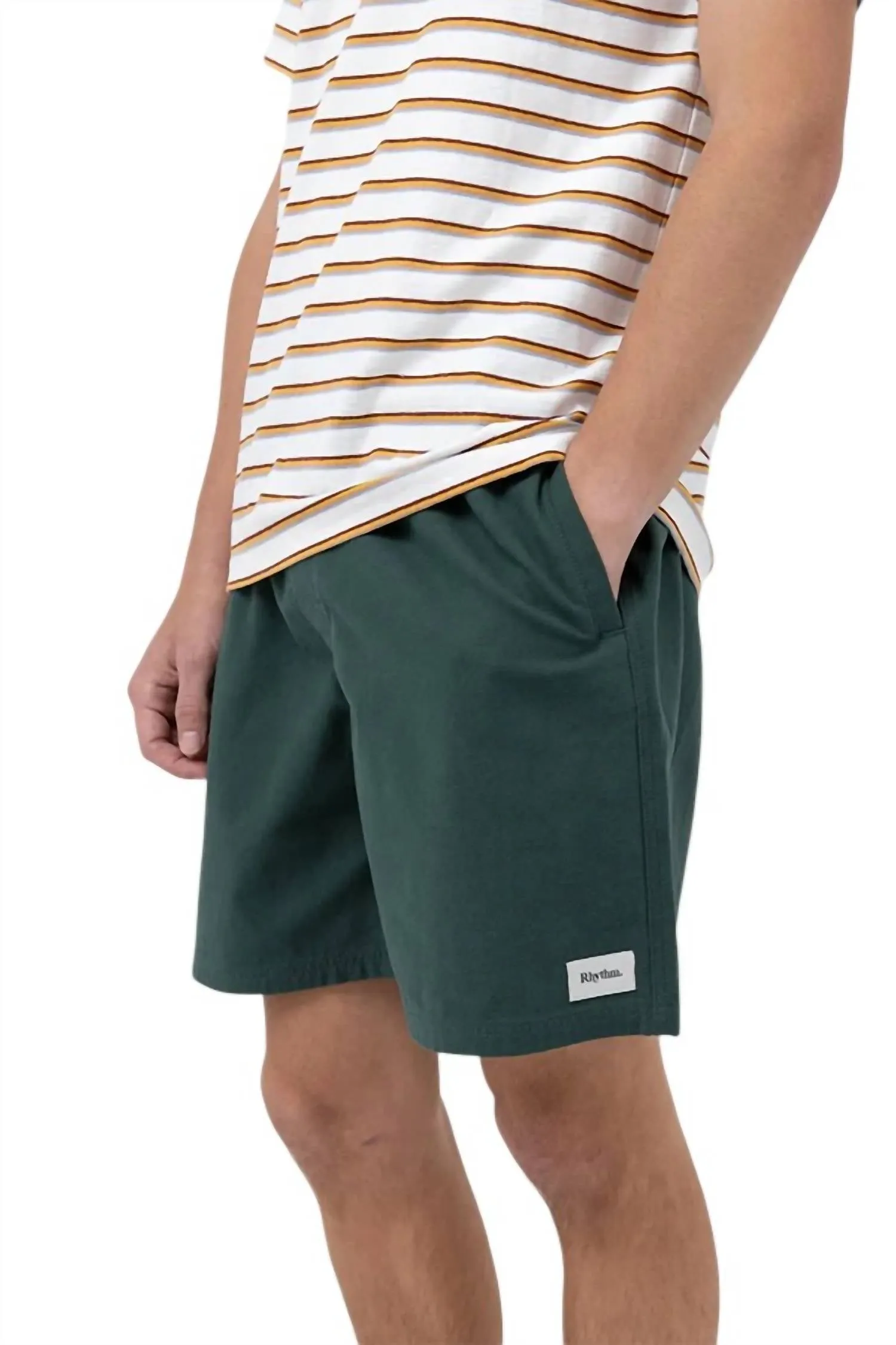 Mod Twill Jam Shorts In Moss