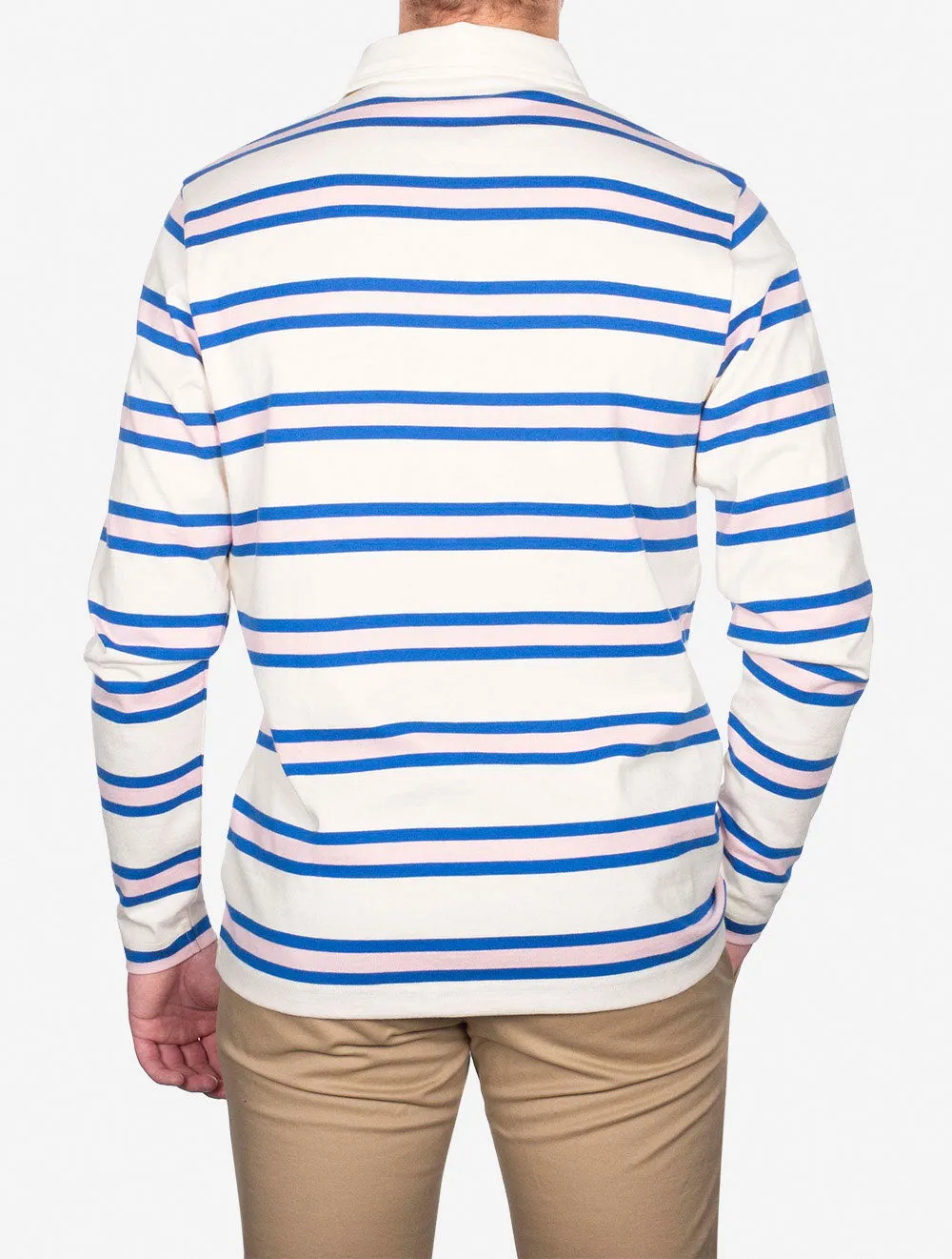 Multistripe Long Sleeve Rugger Cream