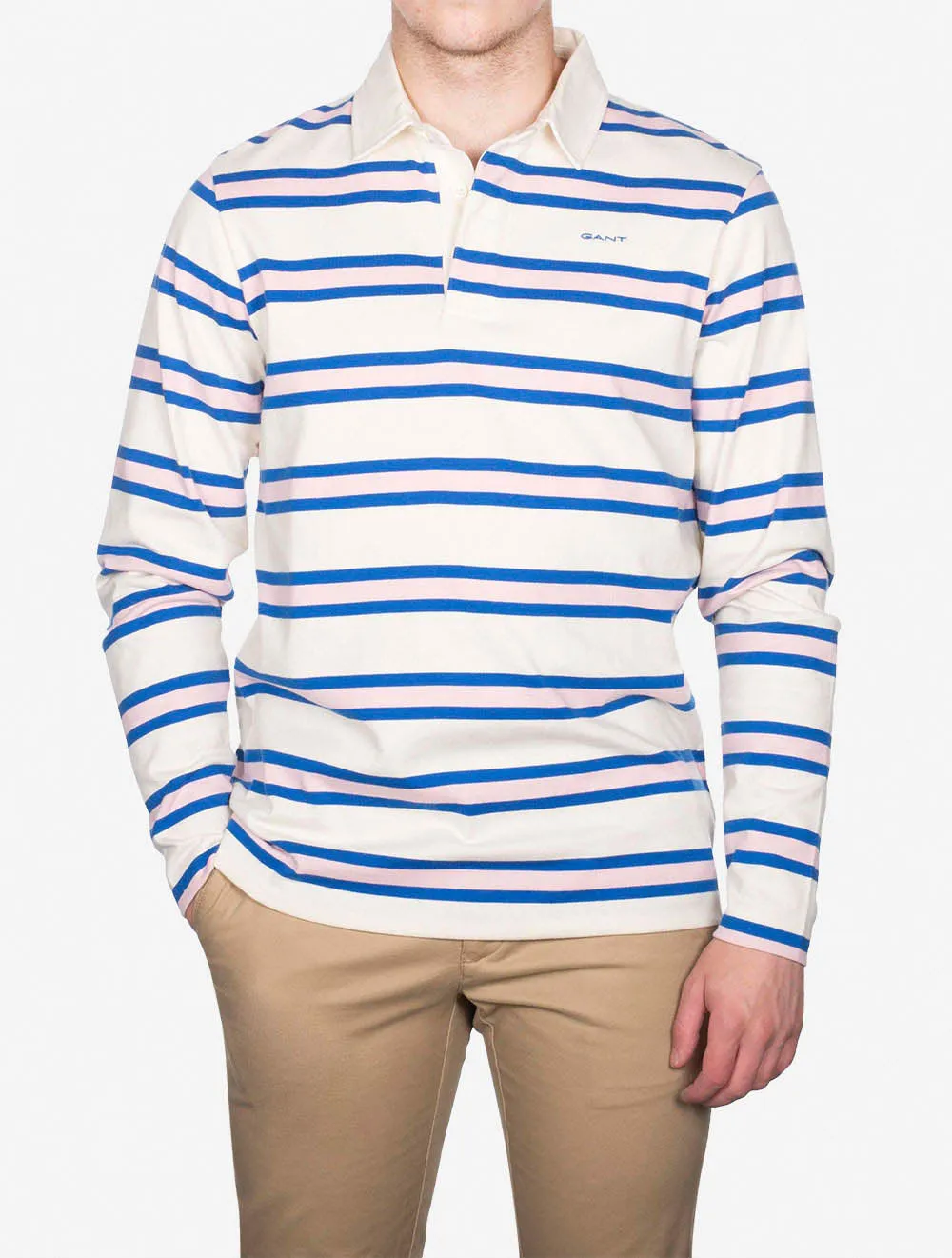 Multistripe Long Sleeve Rugger Cream