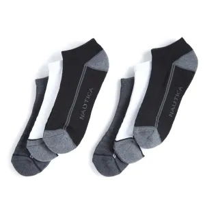 Nautica Men's 6 Pack Athletic Core Logo Sock True Black Nautica