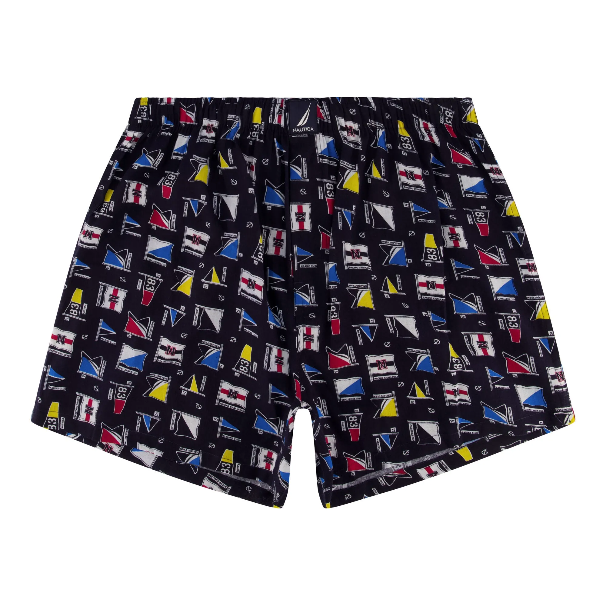 Nautica Men's Large Flag Print Woven Boxer Deep Dive Wash Nautica