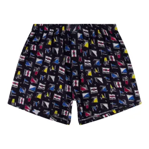 Nautica Men's Large Flag Print Woven Boxer Deep Dive Wash Nautica