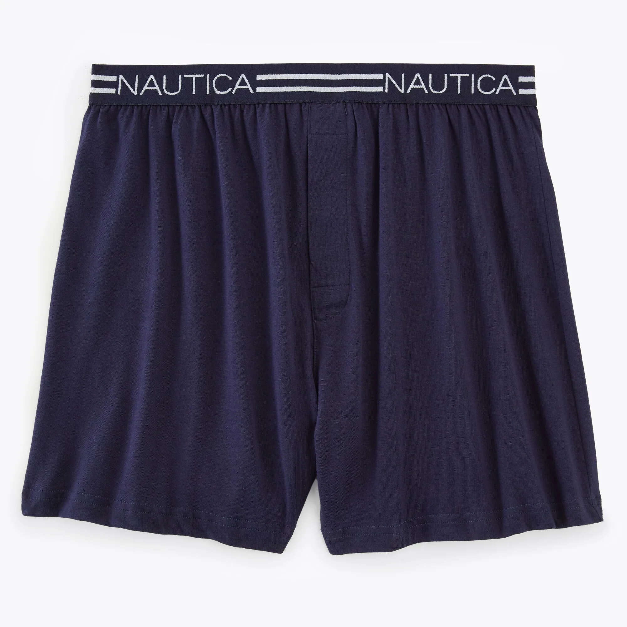 Nautica Men's Logo Waist Knit Boxers Peacoat Nautica