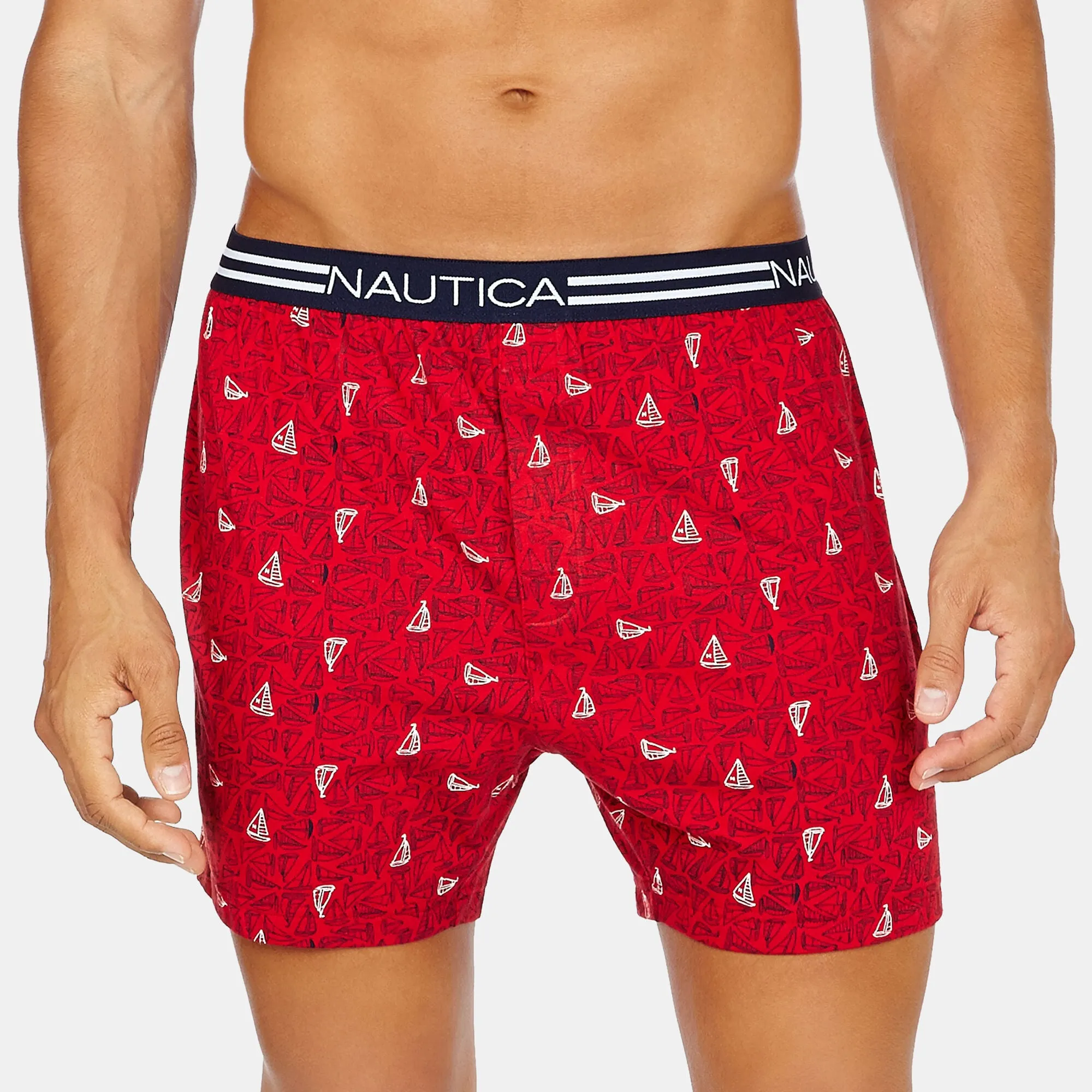 Nautica Mens Logo Waist Knit Boxers