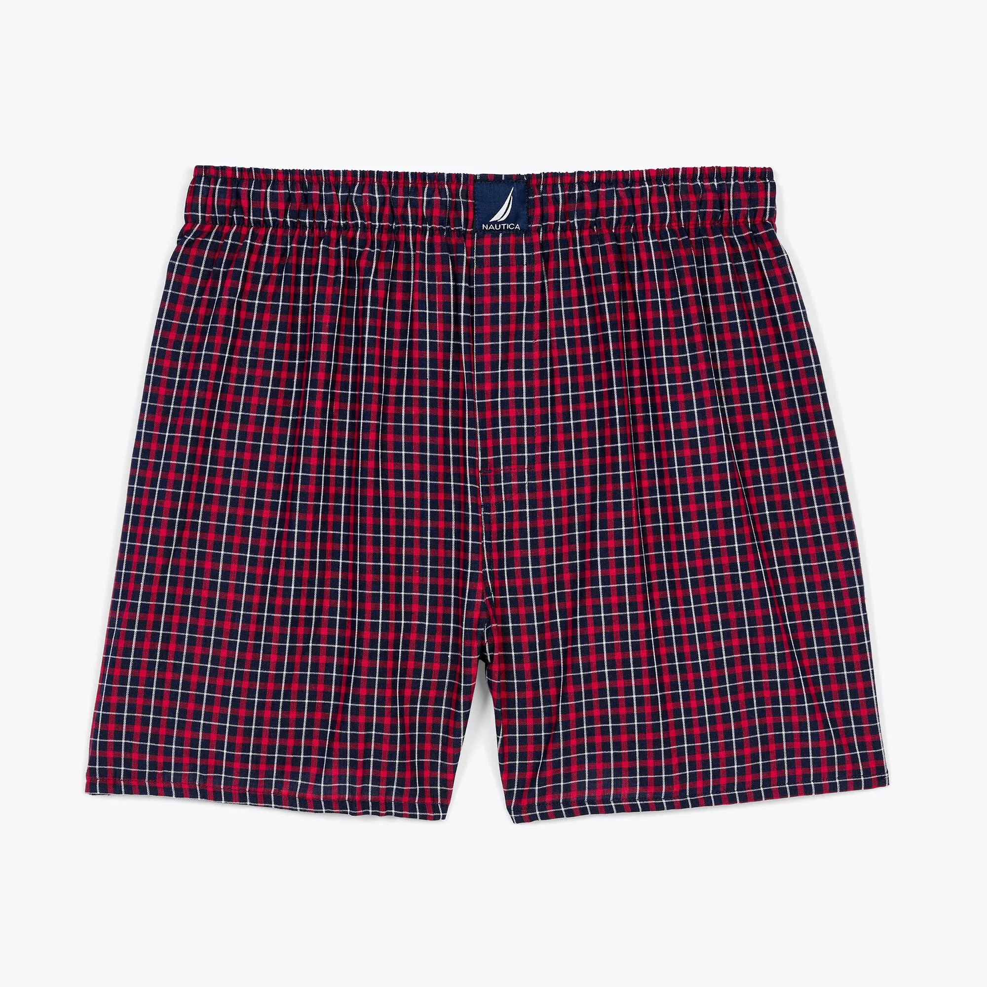 Nautica Men's Plaid Woven Boxer Atlantic Dark Nautica