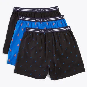Nautica Men's Printed Woven Boxers Atlantic Lite Nautica