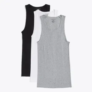 Nautica Men's Ribbed Tanks Grey Heather Nautica