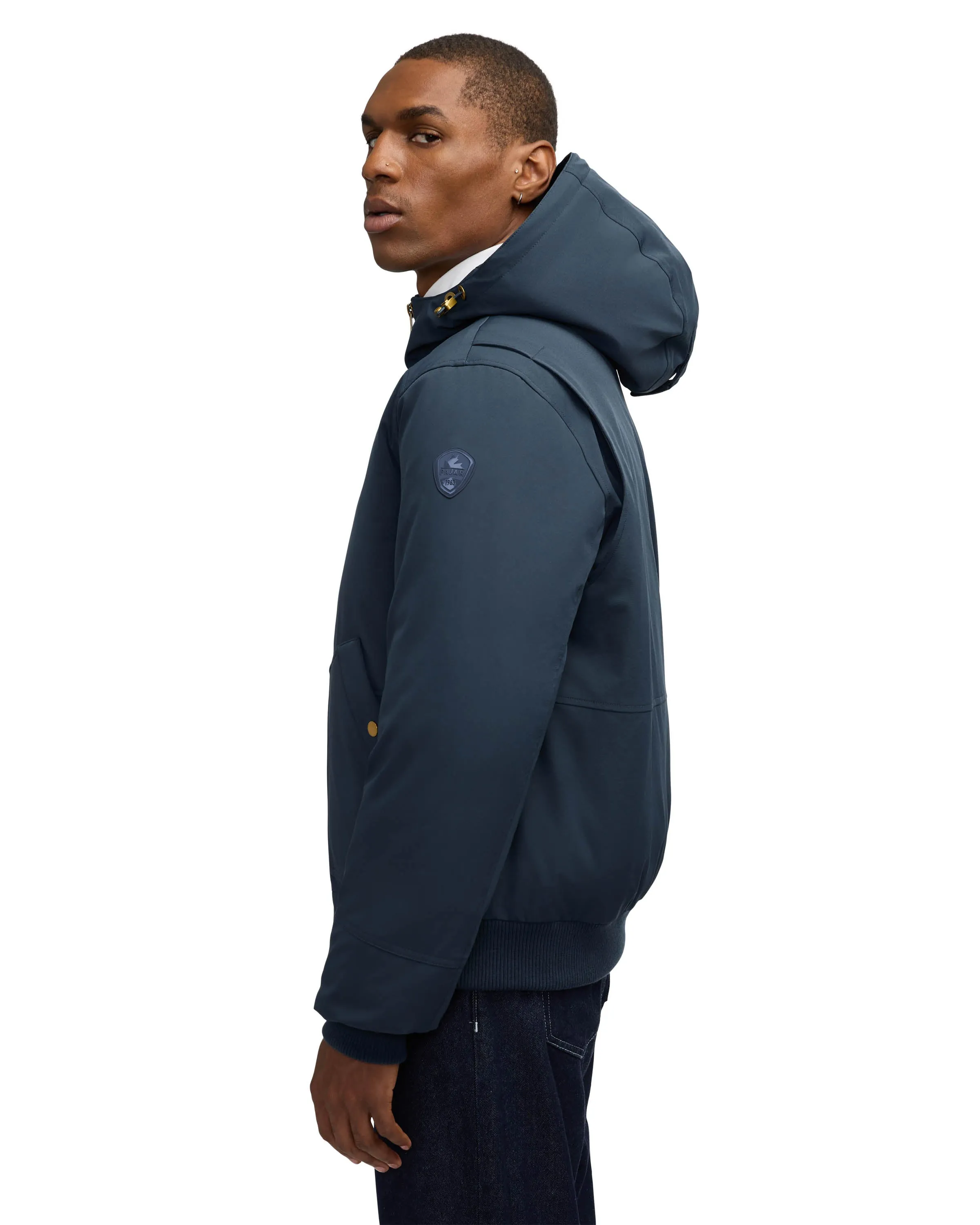 Pajar Men’s Pine Bomber with Fixed Hood and Detachable Faux Fur Trim