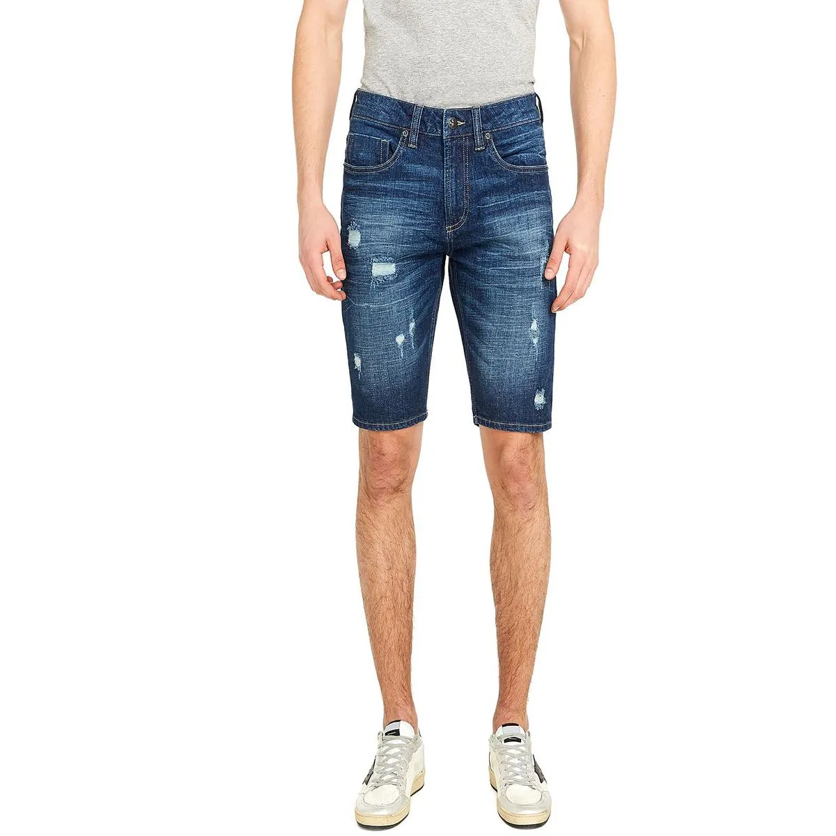 Parker Mens Mid-Rise Distressed Denim Shorts