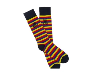 Psycho Bunny Navy/Yellow/Red/Blue Stripes Socks B6F230S1PB-NVY