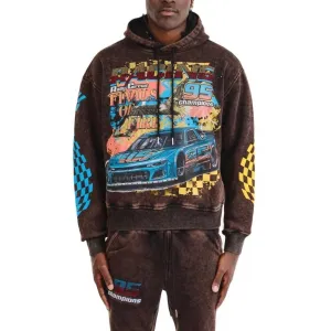 Racing Cropped Hoodie In Black