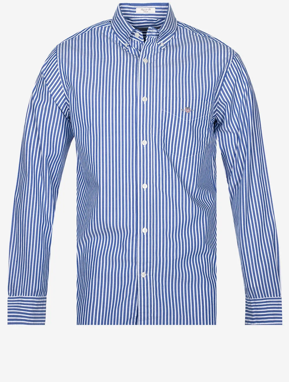 Regular Fit Poplin Stripe Shirt College Blue