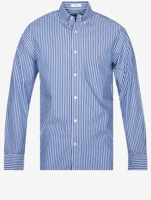 Regular Fit Poplin Stripe Shirt College Blue