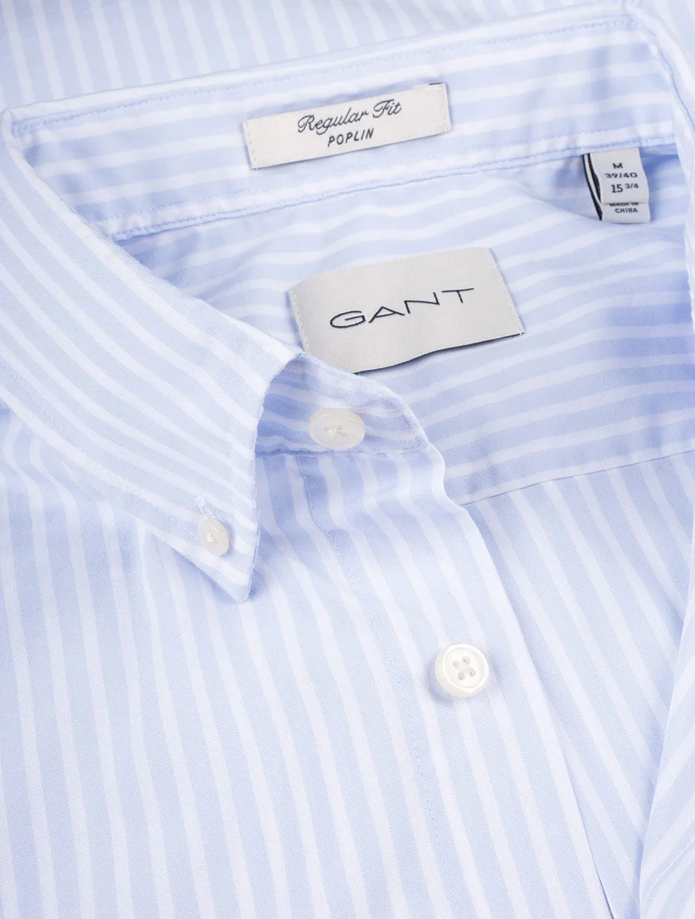 Regular Fit Poplin Stripe Shirt Light Blue