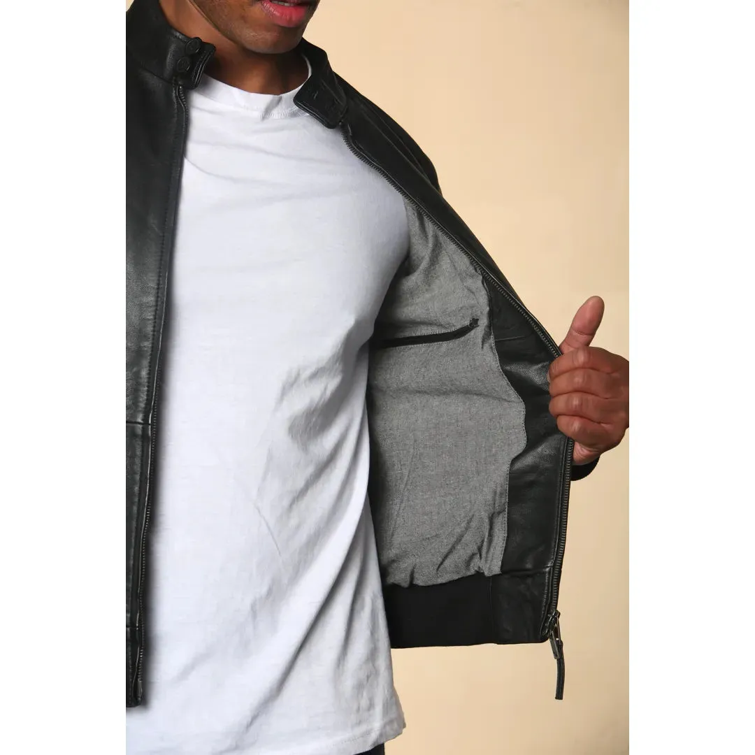 Retro Real Leather Bomber Jacket
