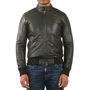 Retro Real Leather Bomber Jacket