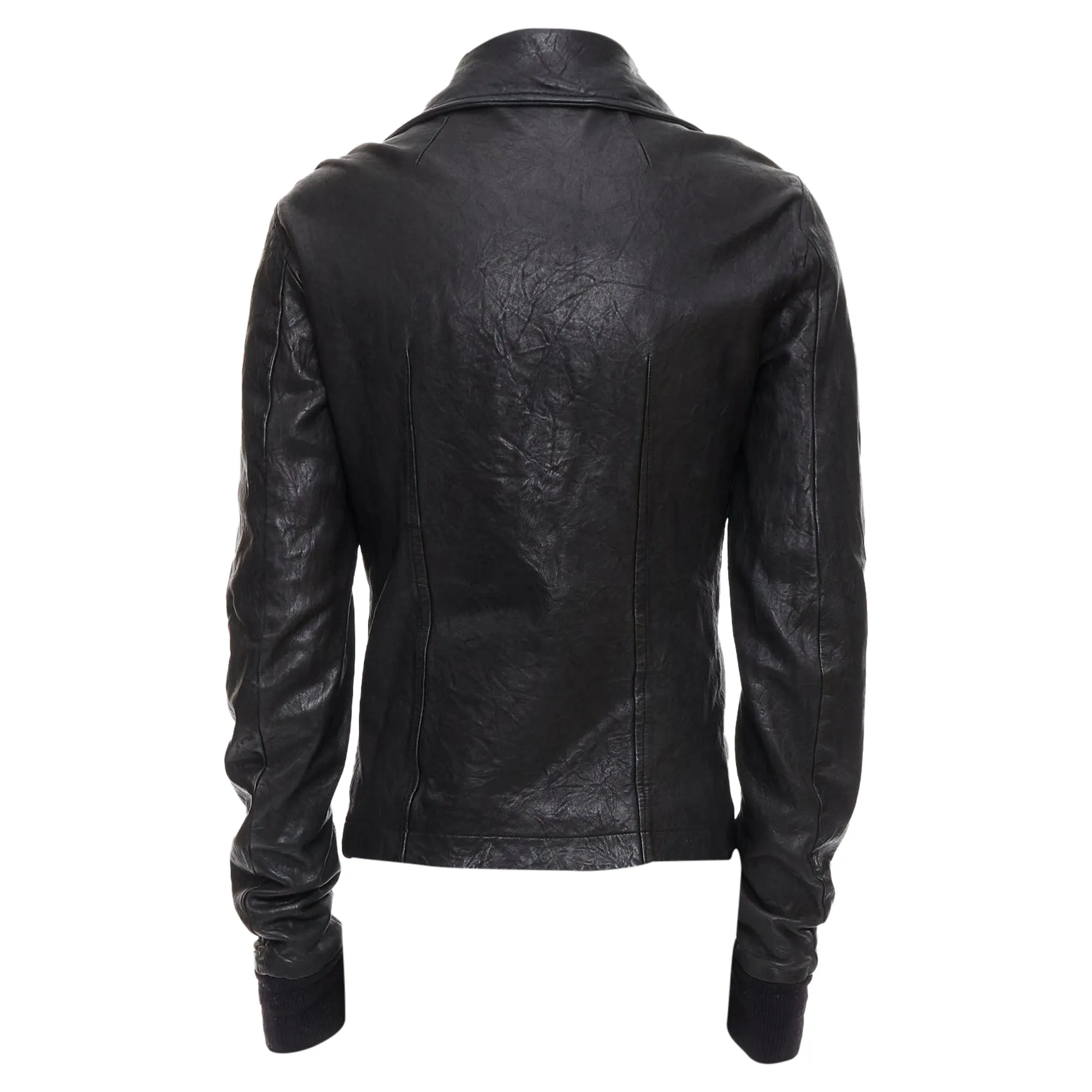Rick Owens Lambskin Leather Olmar Mirta Zip Motorcycle Jacket