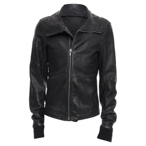 Rick Owens Lambskin Leather Olmar Mirta Zip Motorcycle Jacket
